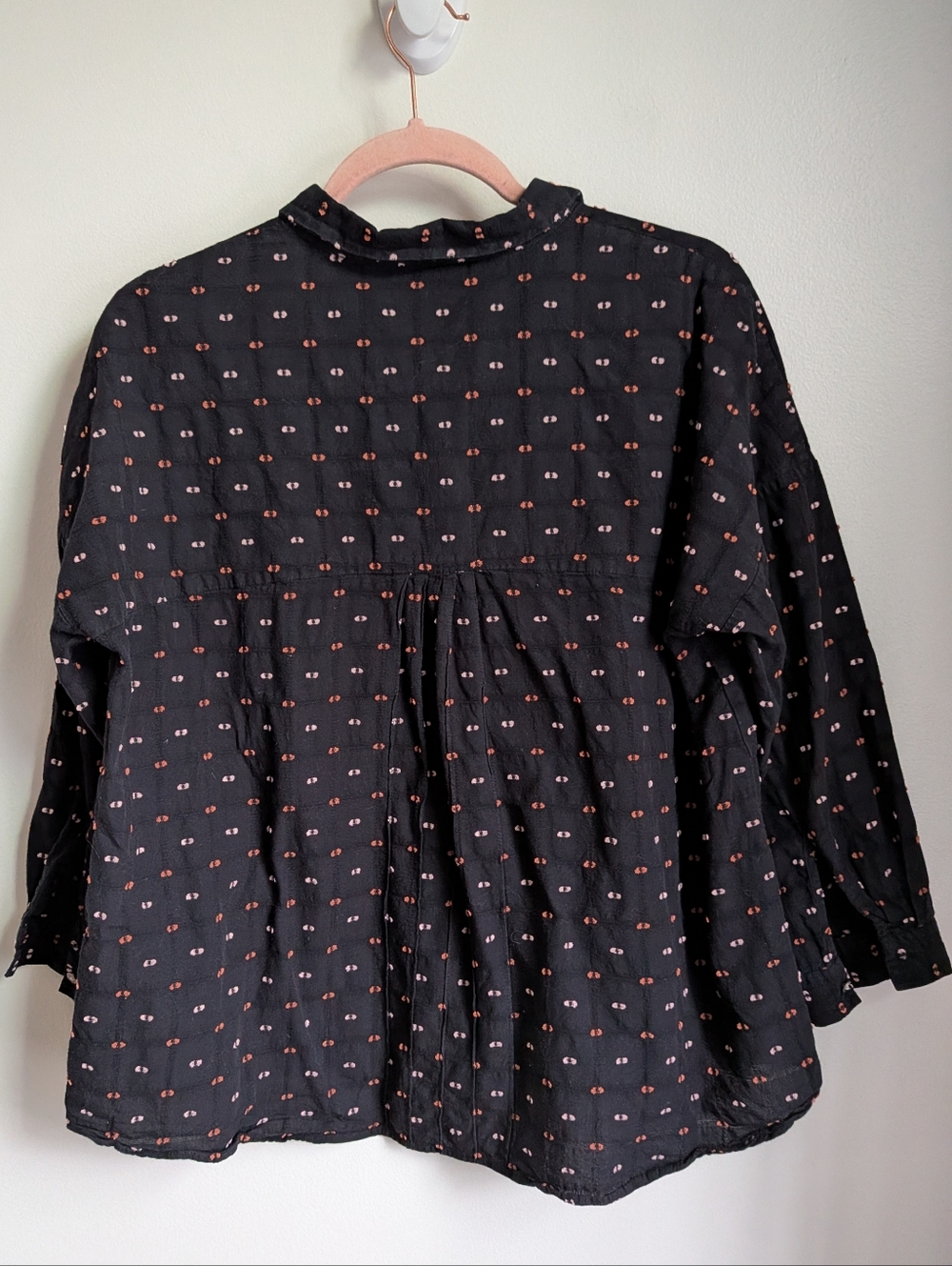 MALOJA Black Dots Cotton Casual Oversized Contemporary Button Front Shirt Large - Picture 12 of 12